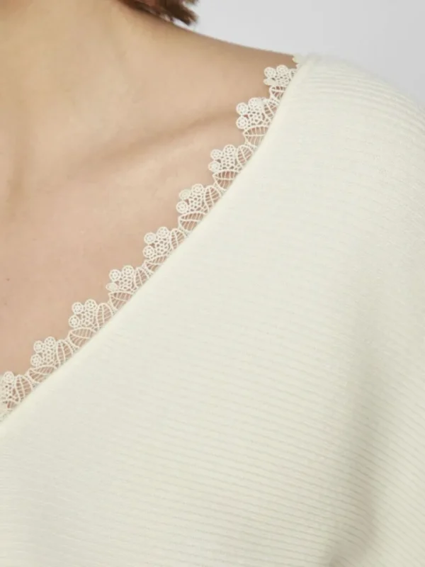 Vila Jumpers & Cardigans<Cila Lace Trimmed Jumper (Birch)