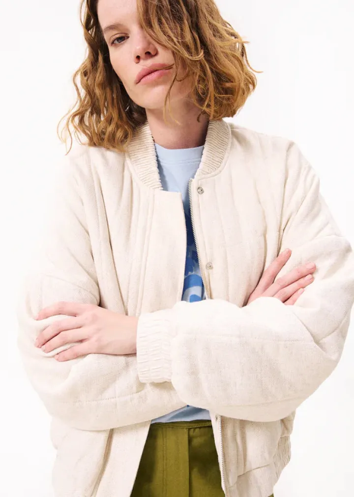 cilem_bomber_jacket_cream_1.webp Frnch Jackets<Cilem Bomber Jacket (Cream)