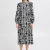 Ichi Dresses<Cina Midi Dress ( Flower)
