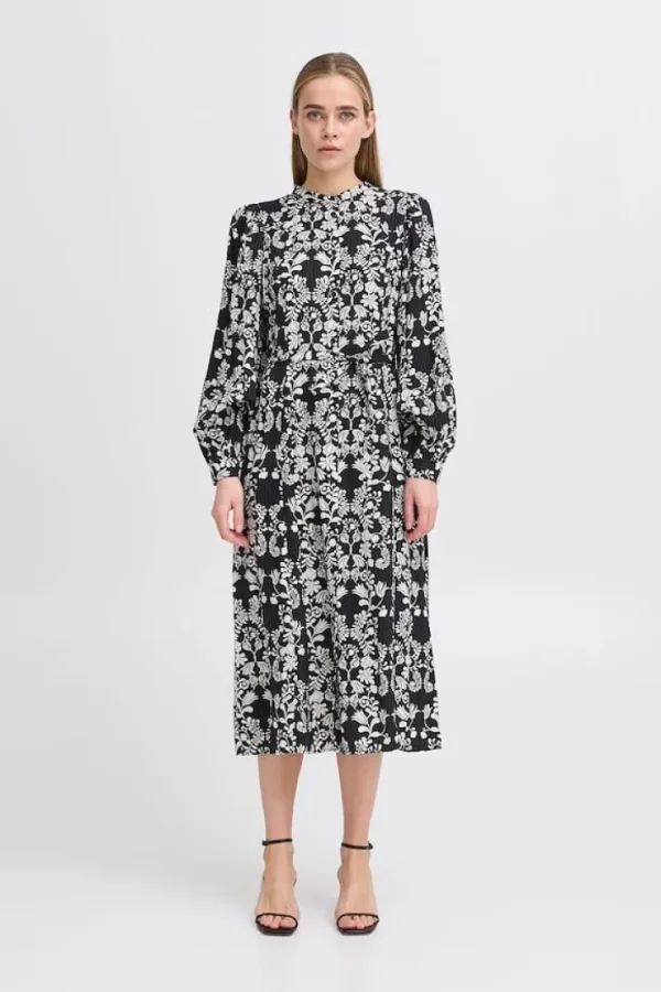 Ichi Dresses<Cina Midi Dress ( Flower)