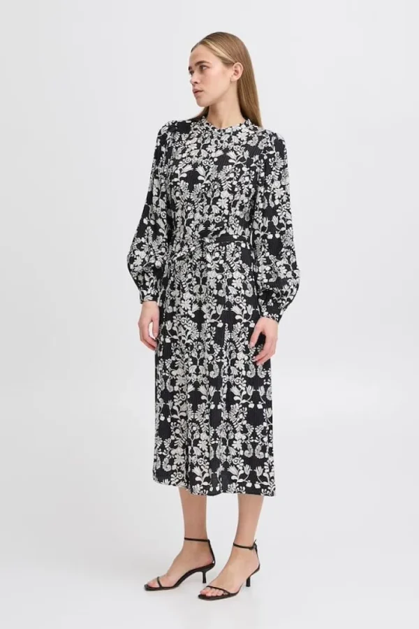 Ichi Dresses<Cina Midi Dress ( Flower)