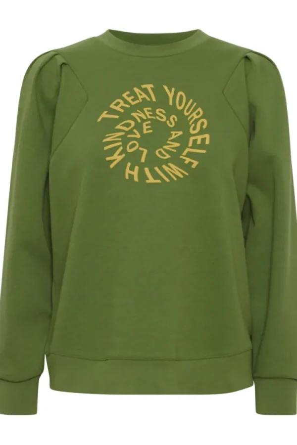 Ichi Jumpers & Cardigans<CINTI SWEAT TOP (WILLOW BOUGH)