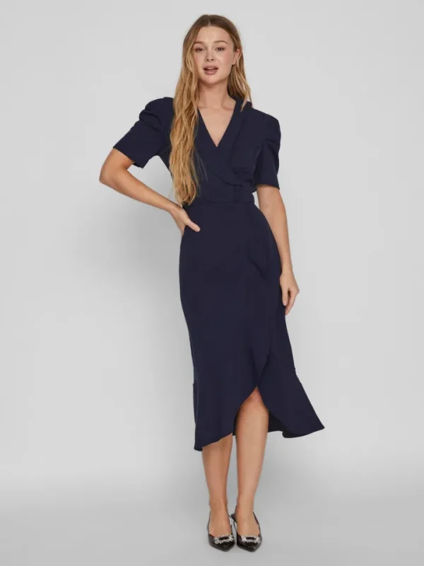 Vila Occasionwear<CLARA MIDI DRESS (NAVY)