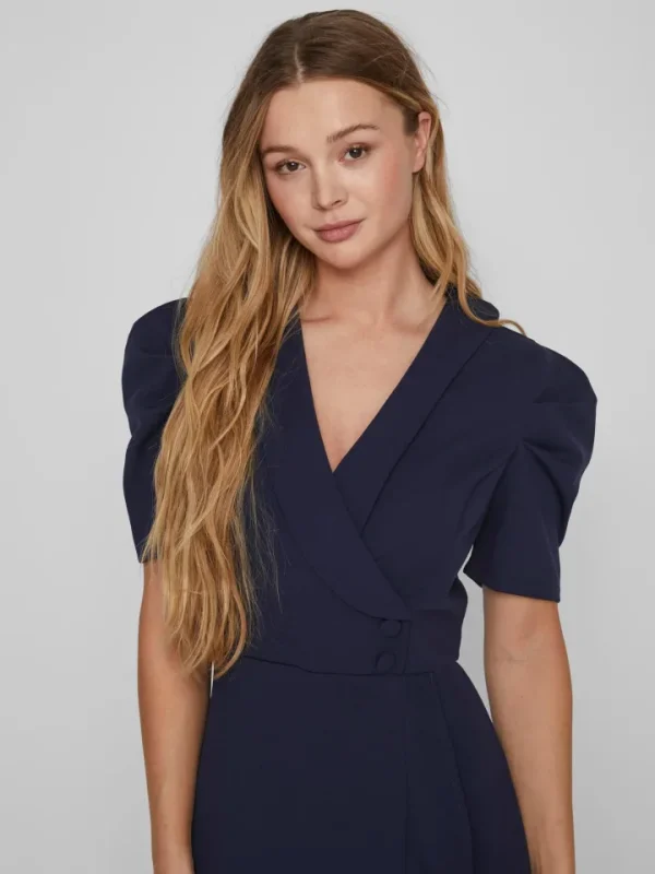 Vila Occasionwear<CLARA MIDI DRESS (NAVY)
