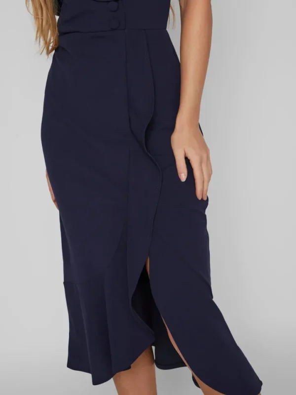 Vila Occasionwear<CLARA MIDI DRESS (NAVY)