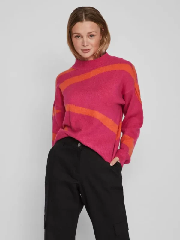 Vila Jumpers & Cardigans<Claro Knit Jumper (Pink Yarrow/Orange)