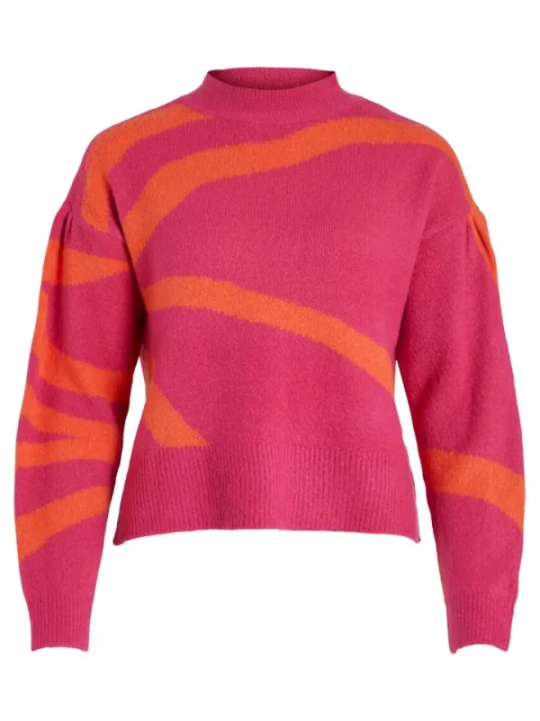 Vila Jumpers & Cardigans<Claro Knit Jumper (Pink Yarrow/Orange)