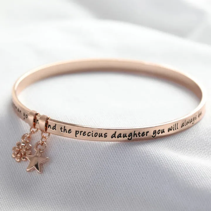 daughter_meaningful_word__0.webp Lisa Angel Jewellery<Daughter Meaningful Word Bangle (Rose Gold)