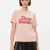 Vila T-Shirts<Dear Santa Christmas T-Shirt (Misty Rose)