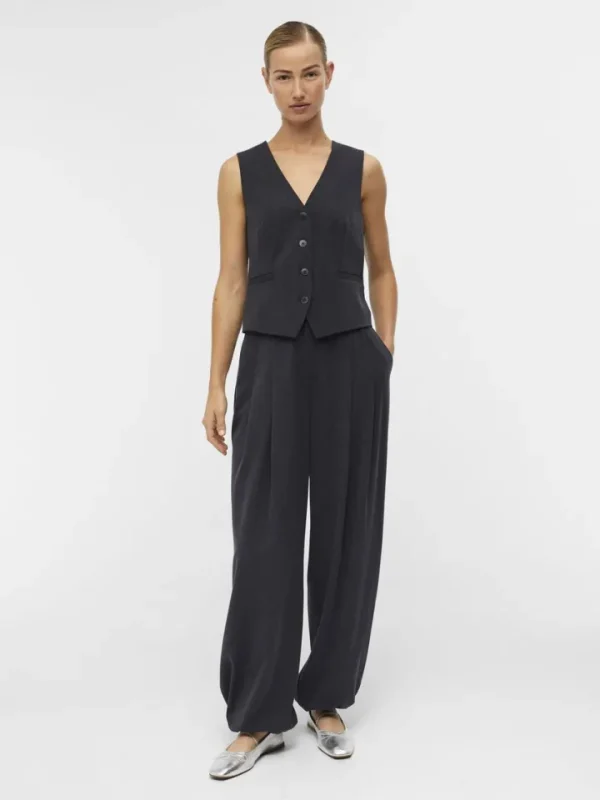 Object Pants<Dia High Waist Pants (Dark Grey Melange)