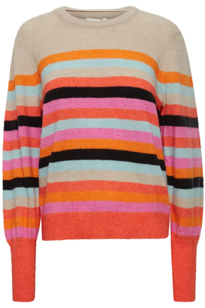 dusky_knitted_jumper_mult_2.webp Ichi Jumpers & Cardigans<DUSKY KNITTED JUMPER (MULTICOLOUR)