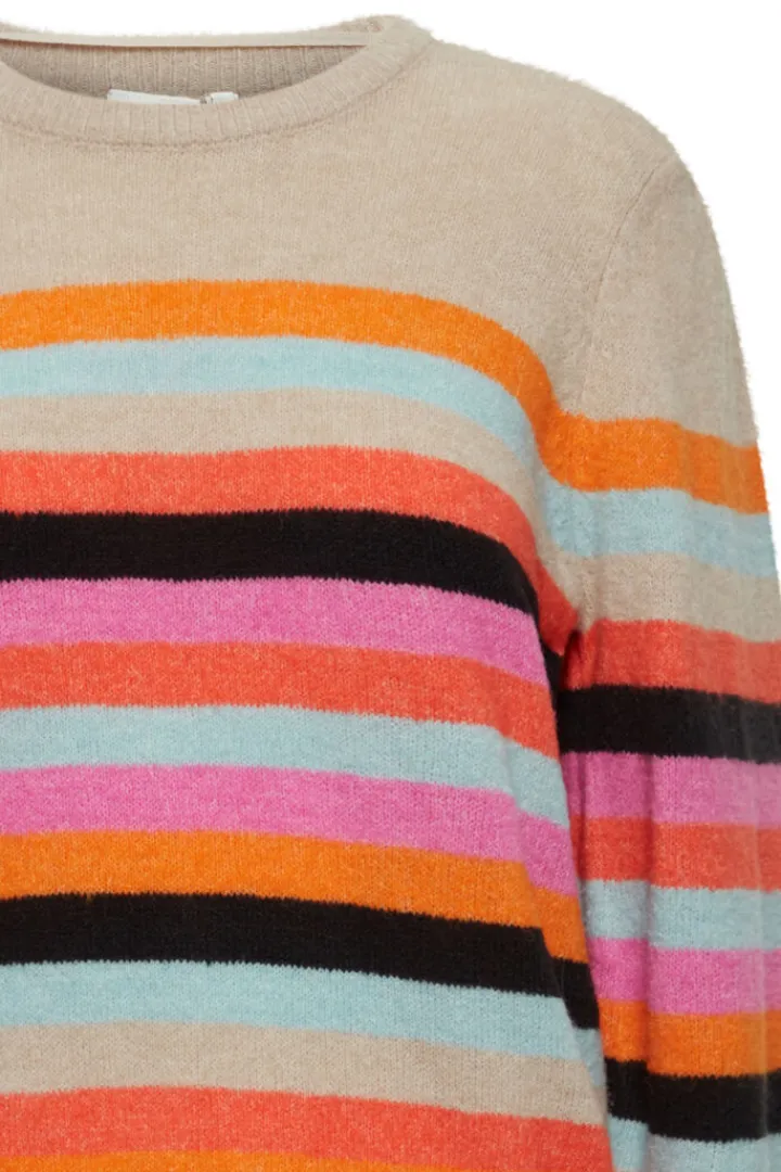 dusky_knitted_jumper_mult_3.webp Ichi Jumpers & Cardigans<DUSKY KNITTED JUMPER (MULTICOLOUR)