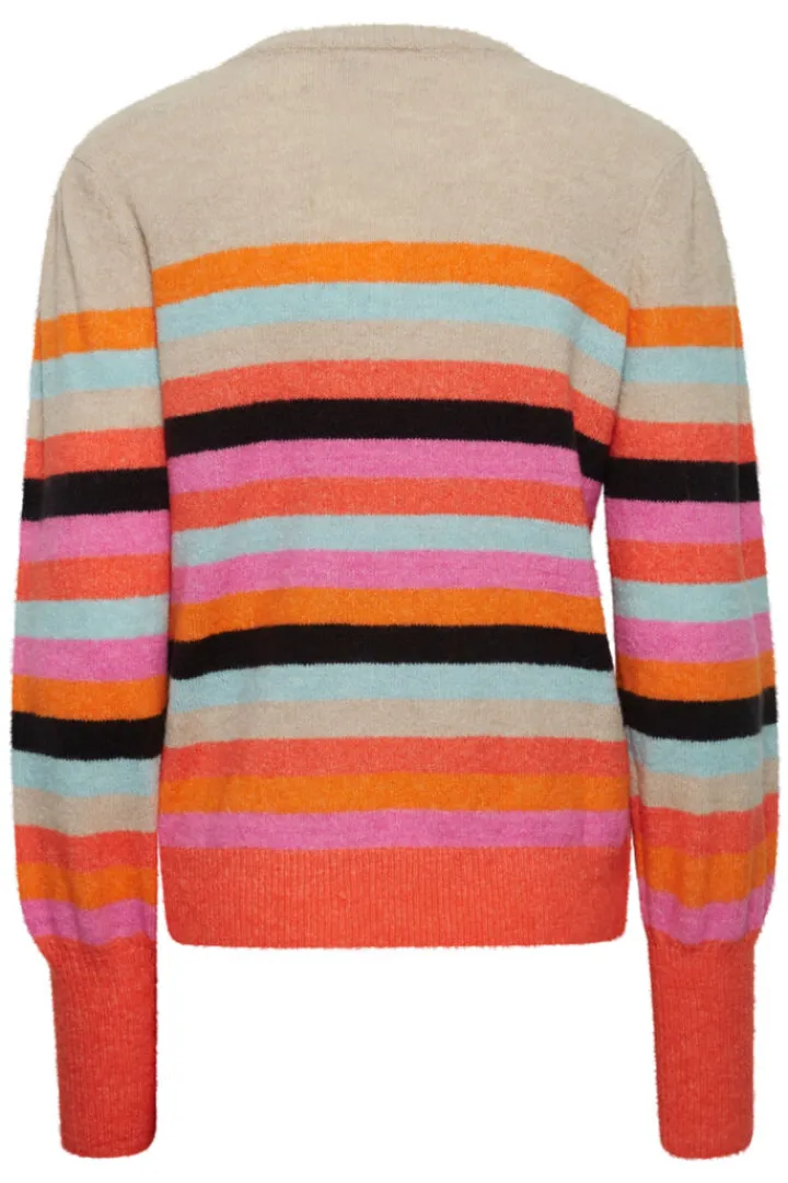 dusky_knitted_jumper_mult_4.webp Ichi Jumpers & Cardigans<DUSKY KNITTED JUMPER (MULTICOLOUR)