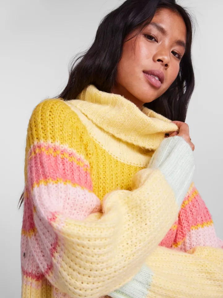 eila_turtle_neck_knit_dou_0.webp Pieces Jumpers & Cardigans<Eila Turtle Neck Knit (Double Cream)