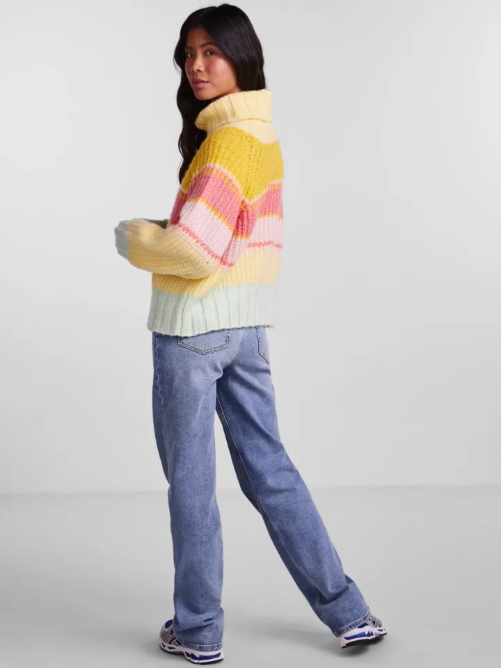 eila_turtle_neck_knit_dou_2.webp Pieces Jumpers & Cardigans<Eila Turtle Neck Knit (Double Cream)