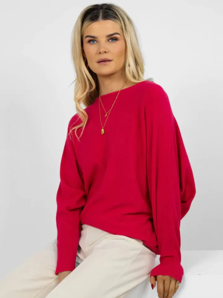 elba_jumper_raspberry_4.webp Kate & Pippa Jumpers & Cardigans<ELBA JUMPER (RASPBERRY)
