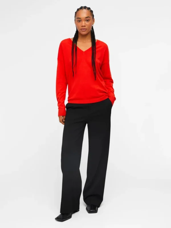 Object Jumpers & Cardigans<ELEANA V-NECK JUMPER (CHERRY TOMATO)