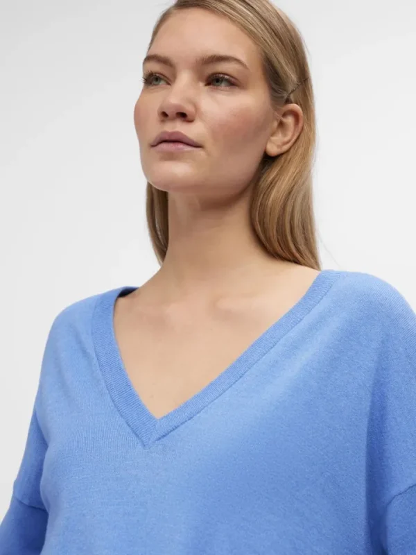 Object Jumpers & Cardigans<ELEANA V-NECK JUMPER (PROVENCE/MELANGE)