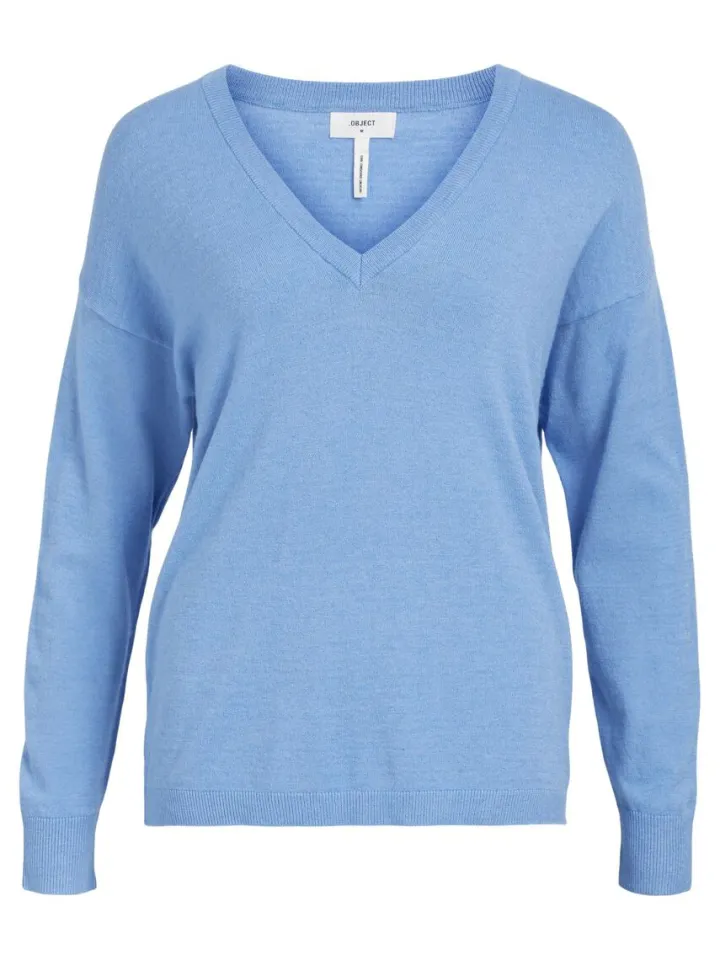 eleana_vneck_jumper_prove_4.webp Object Jumpers & Cardigans<ELEANA V-NECK JUMPER (PROVENCE/MELANGE)