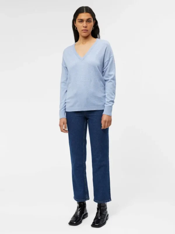 Object Jumpers & Cardigans<Eleana V-Neck Jumper (Serenity MELANGE)