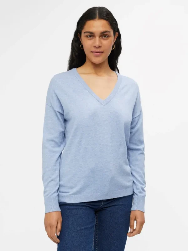 Object Jumpers & Cardigans<Eleana V-Neck Jumper (Serenity MELANGE)