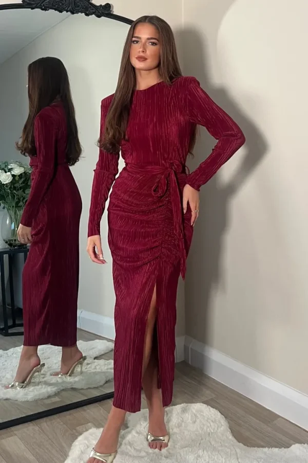 Girl in Mind Dresses | Occasionwear<Elena Long Sleeve Ruched Seamed Midi Dress