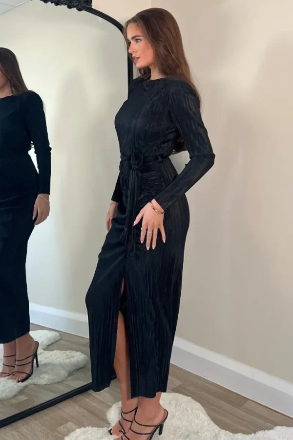 Girl in Mind Occasionwear | Dresses<Elena Long Sleeve Ruched Seamed Midi Dress
