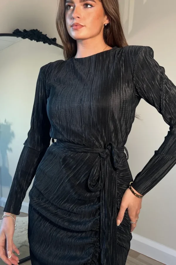 Girl in Mind Occasionwear | Dresses<Elena Long Sleeve Ruched Seamed Midi Dress