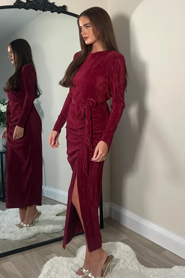 Girl in Mind Dresses | Occasionwear<Elena Long Sleeve Ruched Seamed Midi Dress