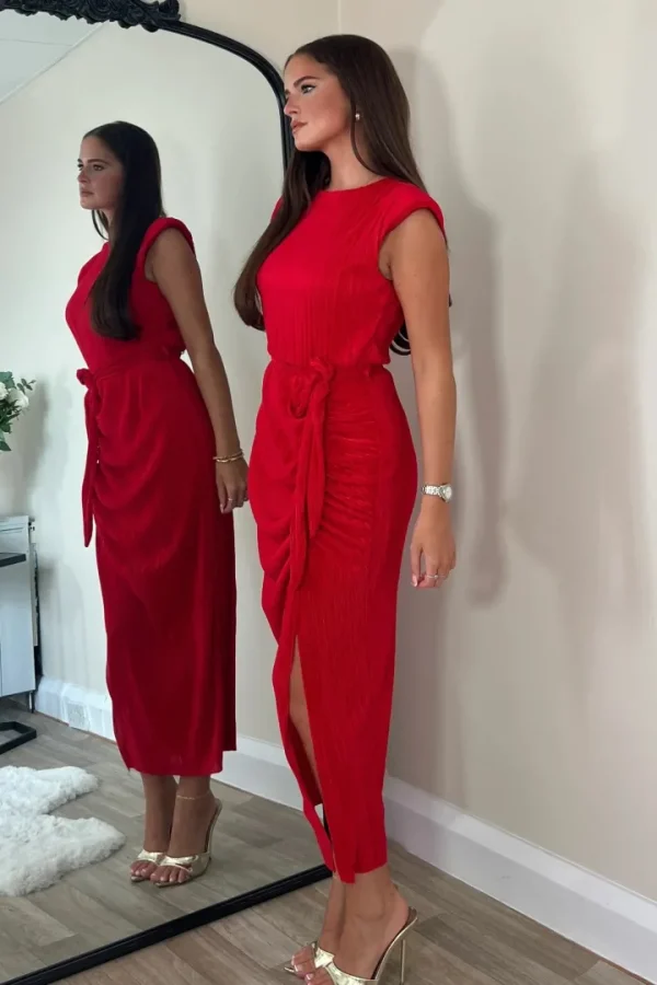 Girl in Mind Occasionwear<Elena Ruched Seamed Midi Dress