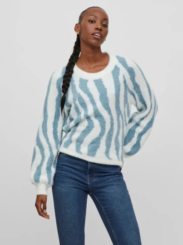 Vila Jumpers & Cardigans<Ello Knit Top (White Alyssum /tourmaline)
