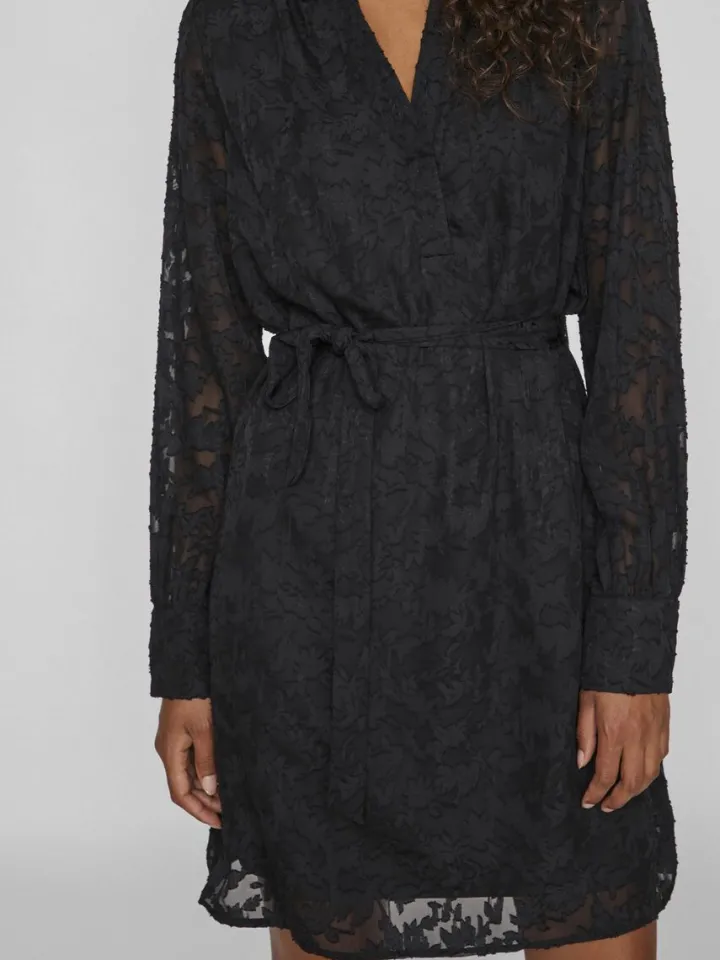 ema_vneck_mini_dress_blac_3.webp Vila Dresses<Ema V-Neck Mini Dress