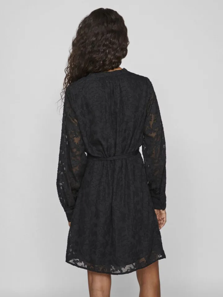 ema_vneck_mini_dress_blac_4.webp Vila Dresses<Ema V-Neck Mini Dress