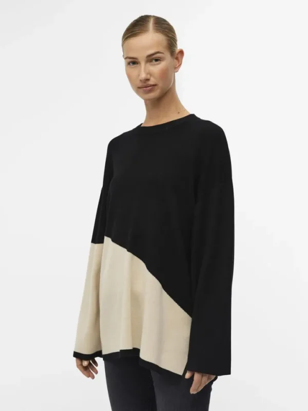 Object Jumpers & Cardigans<Essie Block Knit Jumper (Black)