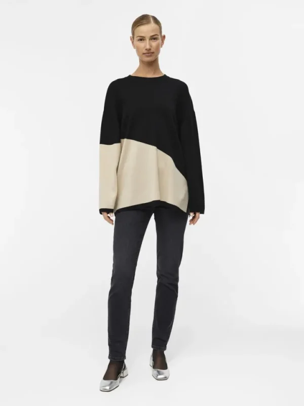 Object Jumpers & Cardigans<Essie Block Knit Jumper (Black)