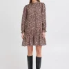 Ichi Dresses<Fary Long Sleeve Mini Dress