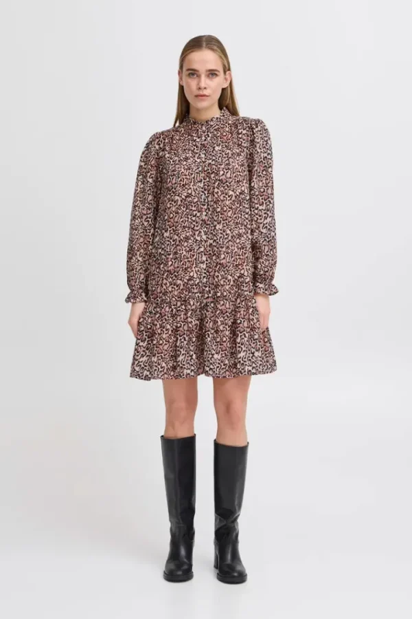 Ichi Dresses<Fary Long Sleeve Mini Dress