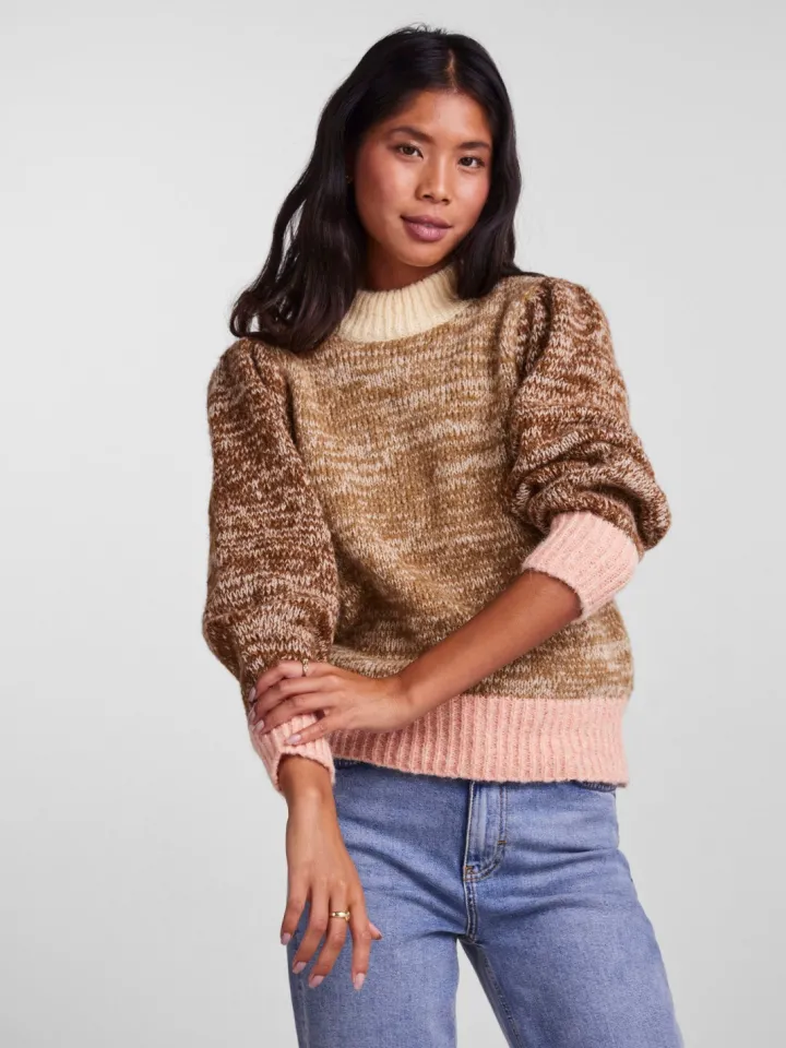 felisia_high_neck_jumper__0.webp Pieces Jumpers & Cardigans<Felisia High Neck Jumper (Dijon)