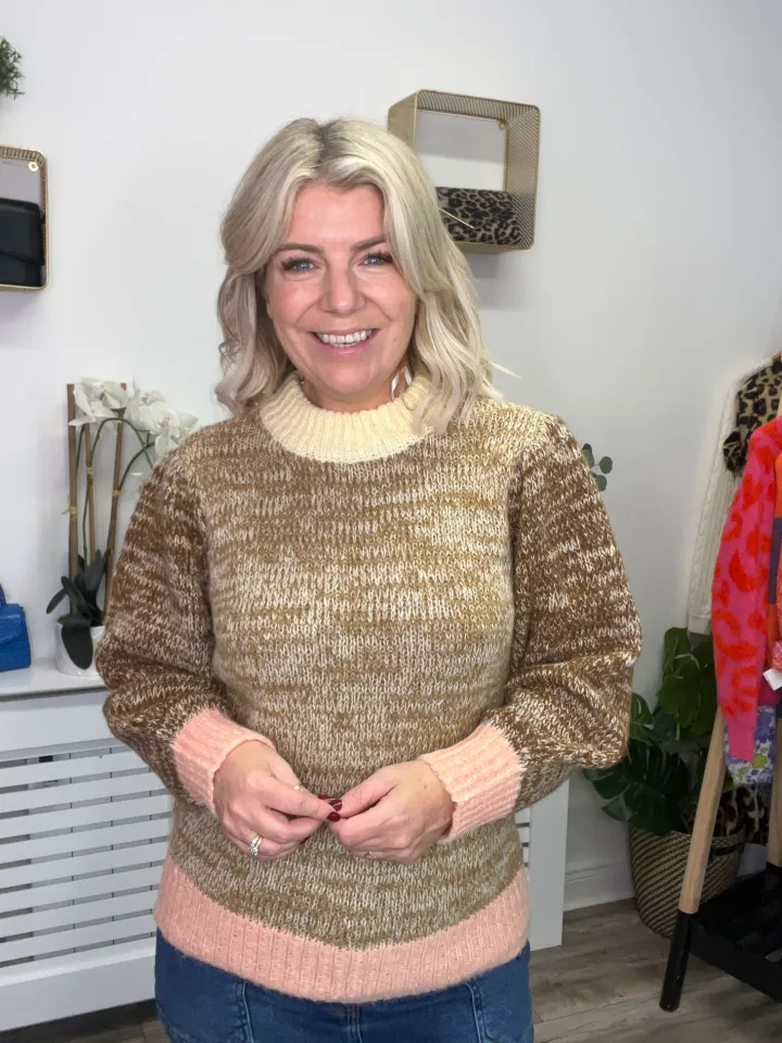felisia_high_neck_jumper__1.webp Pieces Jumpers & Cardigans<Felisia High Neck Jumper (Dijon)
