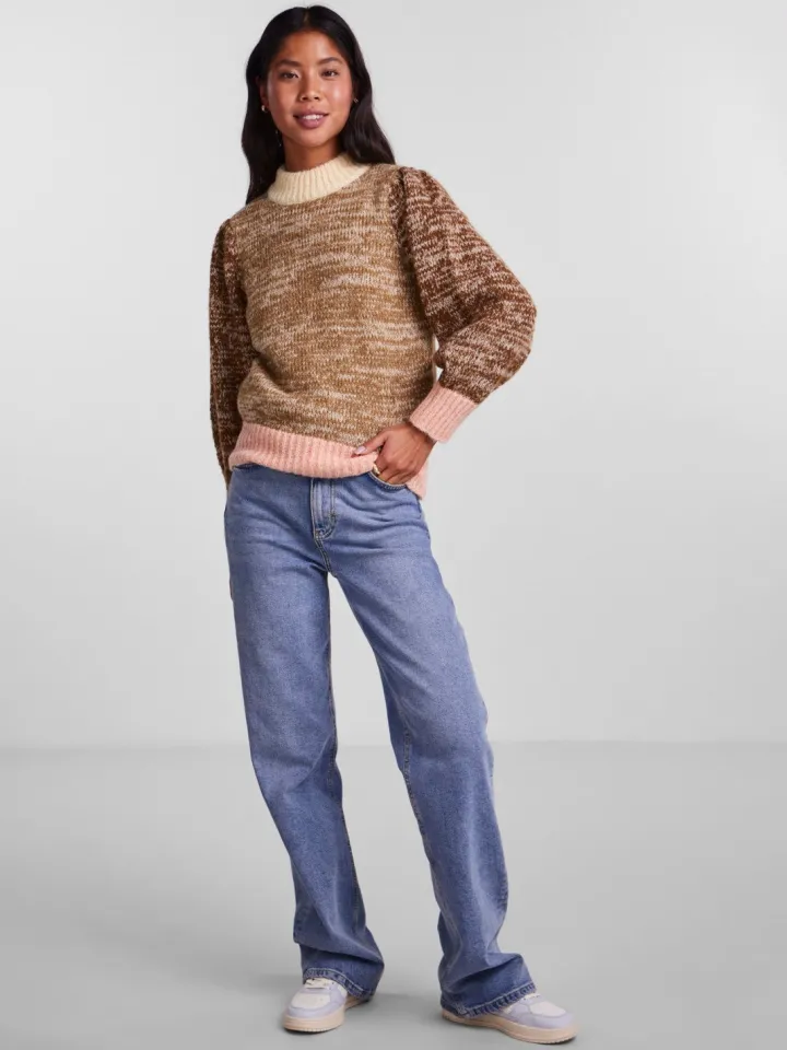felisia_high_neck_jumper__2.webp Pieces Jumpers & Cardigans<Felisia High Neck Jumper (Dijon)