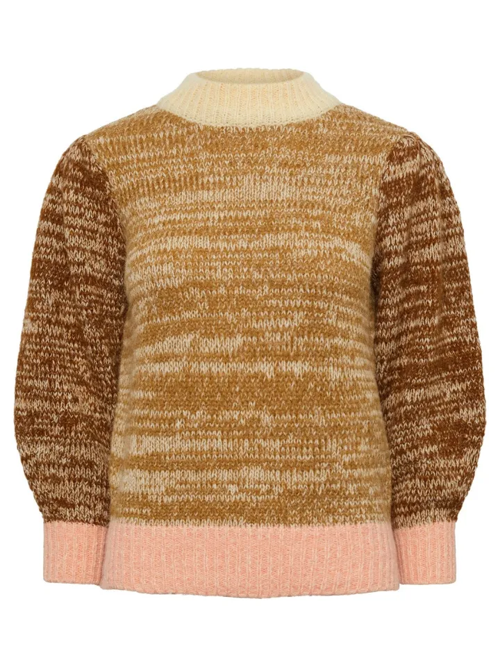 felisia_high_neck_jumper__5.webp Pieces Jumpers & Cardigans<Felisia High Neck Jumper (Dijon)