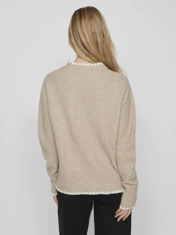 Vila Jumpers & Cardigans<Fina Jumper (Natural Melange/White)