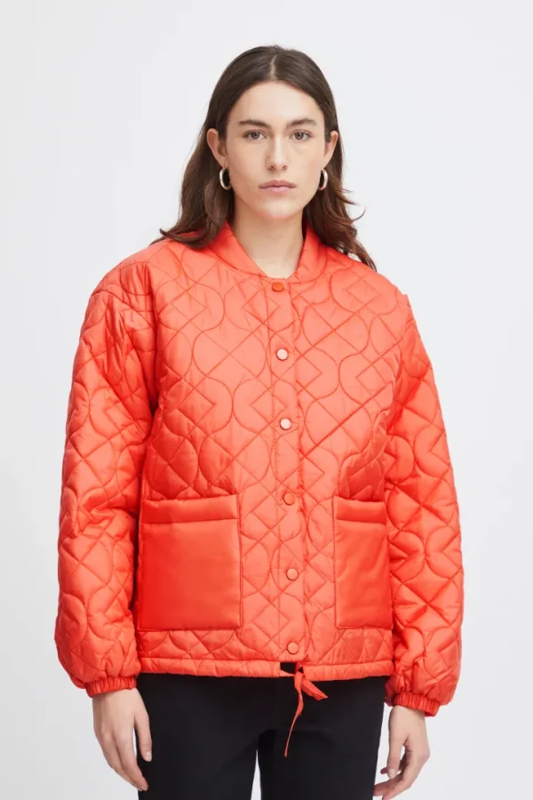 Ichi Jackets | Coats<Foni Short Jacket (Hot Coral)
