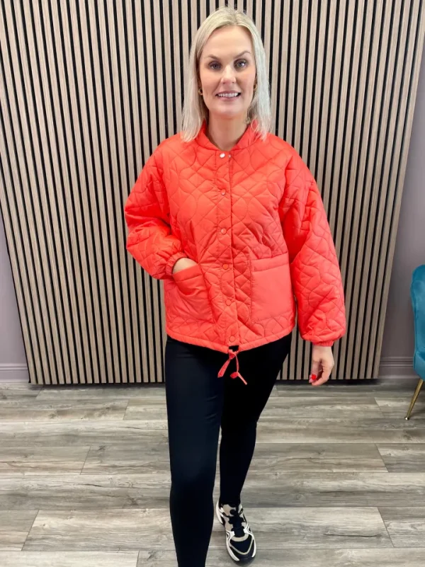 Ichi Jackets | Coats<Foni Short Jacket (Hot Coral)