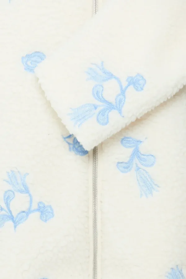 Ichi Jackets | Coats<Gail Teddy Zipped Jacket (Almond Milk)