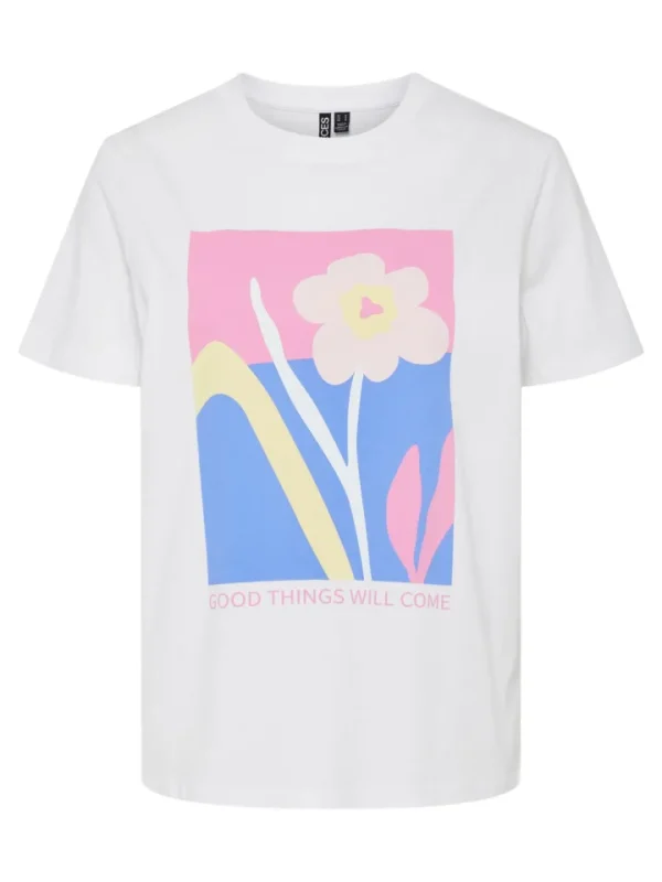 Pieces T-Shirts<Good Things T-Shirt (White/Begonia Pink)