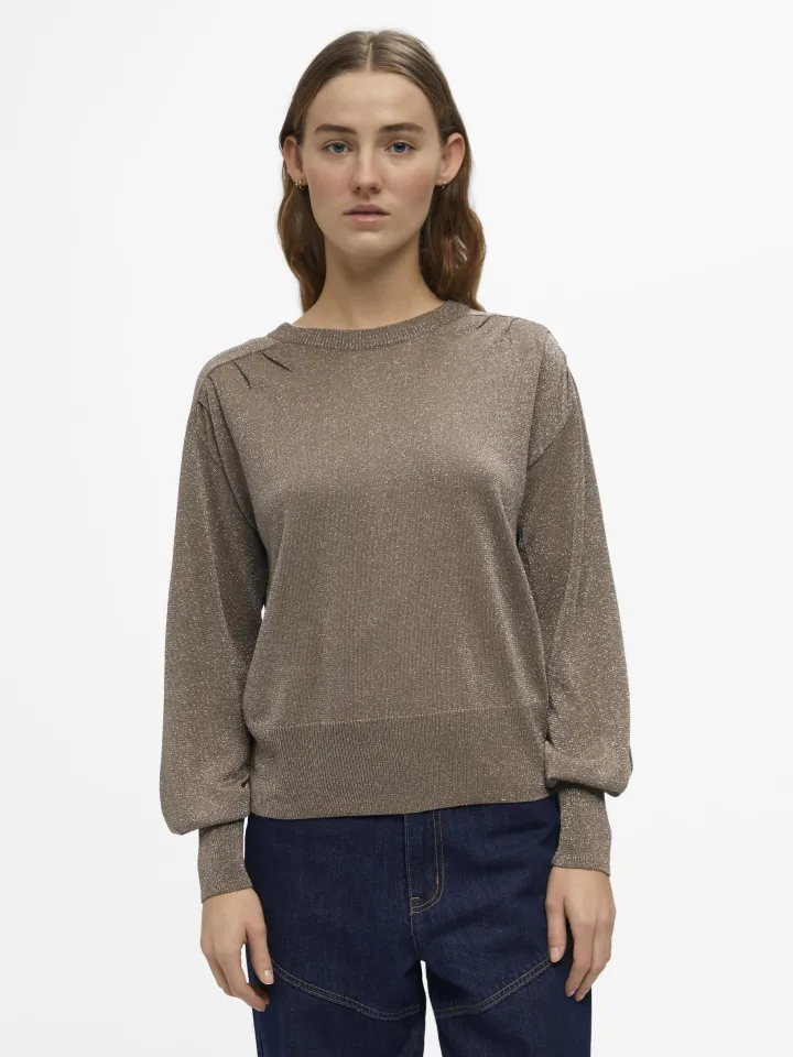 grace_glitter_jumper_foss_1.webp Object Jumpers & Cardigans<GRACE GLITTER JUMPER (FOSSIL/SILVER)