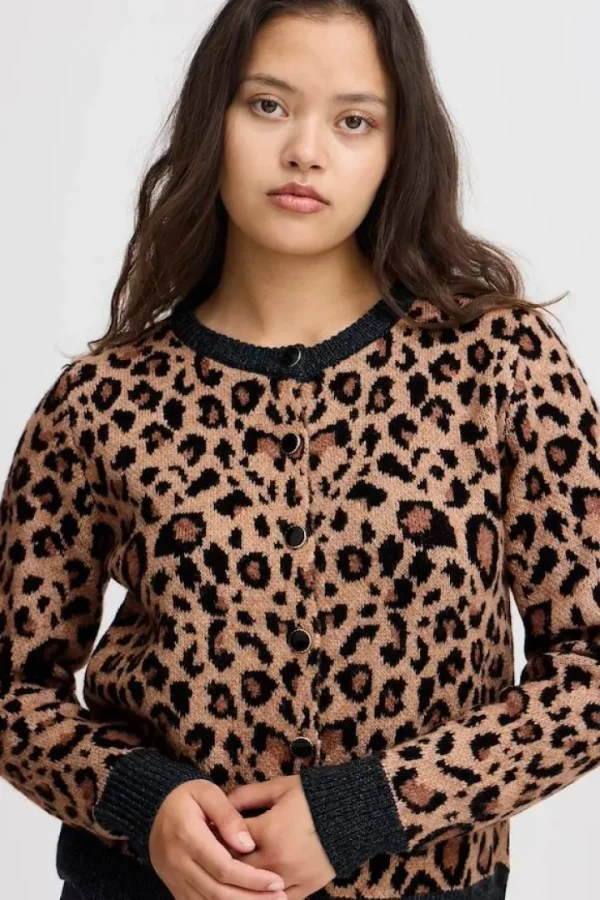 Ichi Jumpers & Cardigans<Hailey Cardigan (Leopard)