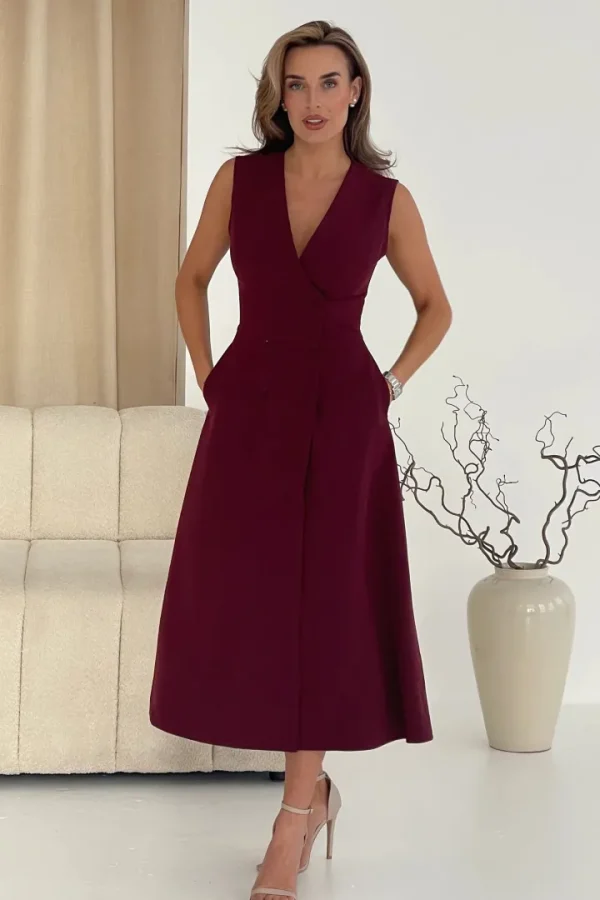 Girl in Mind Occasionwear | Dresses<Hazel Tailored Sleeveless Midi Dress