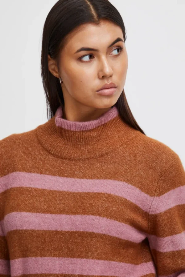 Ichi Jumpers & Cardigans<HEDEN HIGH NECK JUMPER (SUGAR ALMOND)